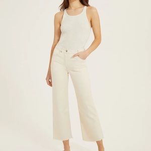 Cropped Raw Edge Denim